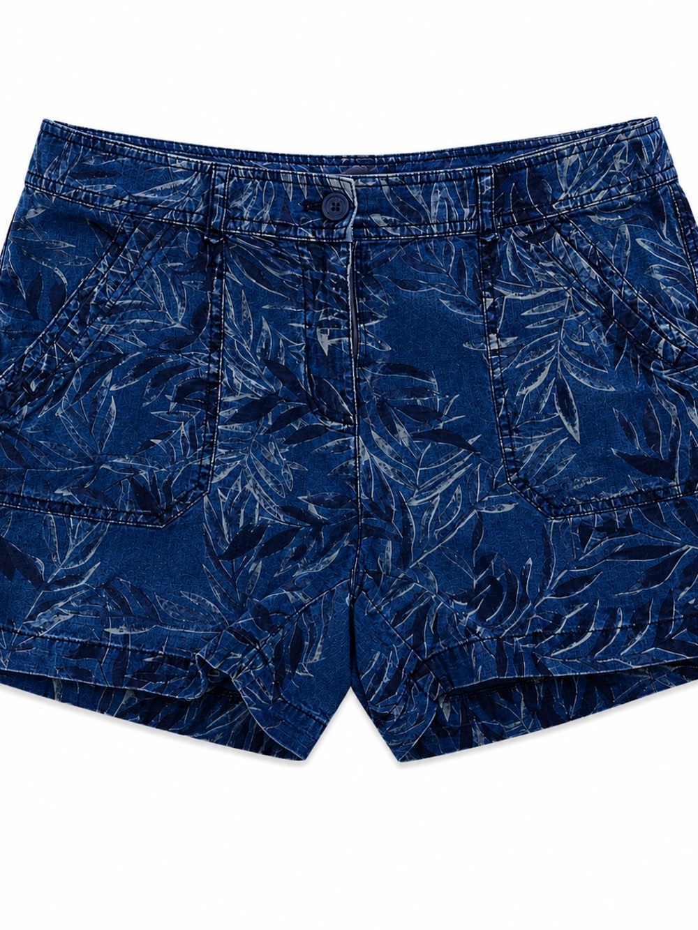 Tommy Bahama Navy Linen Indigo Leaf-Print Shorts Excellent Condition
